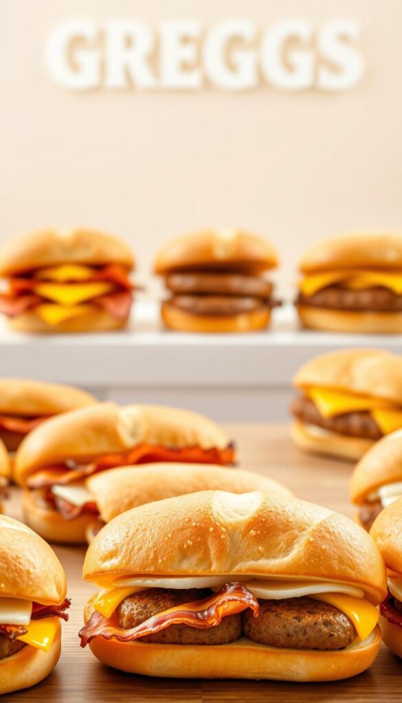 Greggs breakfast sandwich selection