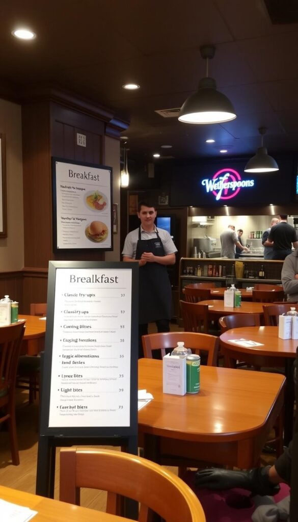 Wetherspoons Breakfast Ordering Options