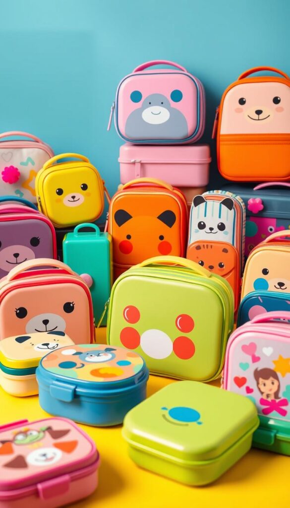 Vibrant and whimsical collection of Smiggle lunch boxes, showcased against a bright, playful backdrop. An array of colorful, character-themed containers, ranging from sleek and modern to quirky and imaginative designs. Soft, diffused lighting accentuates the tactile textures and eye-catching patterns, creating a welcoming, inviting atmosphere. Thoughtfully arranged to highlight the versatility and appeal of the Smiggle brand, capturing the essence of stylish, fun-filled school lunches. A visually captivating still life, masterfully composed to inspire and delight.